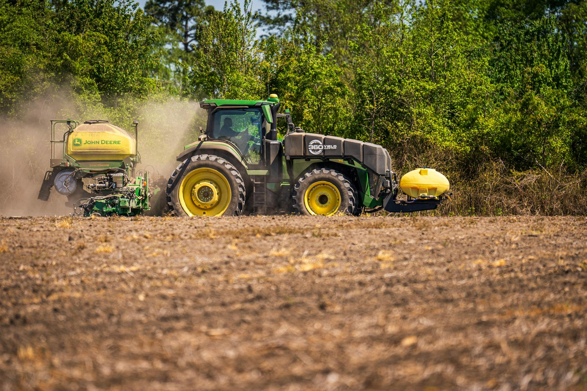 Escorts (Farmtrac/Powertrac) tractor working in an Indian field